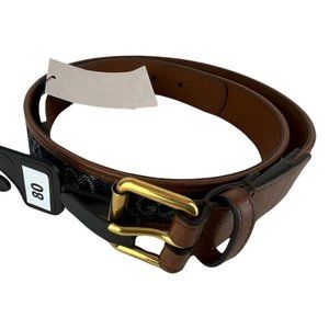 Gucci Women's Monogram GG Supreme Donna  Cinture Belt Brown & Blue Sz 80.32